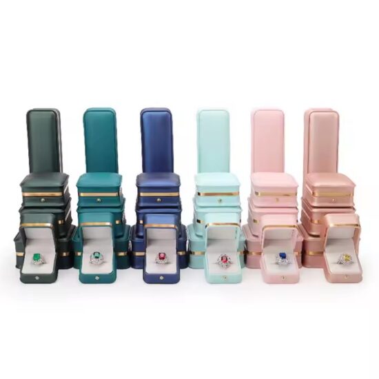 Luxury PU Leather Jewelry Box with Compartments for Full Jewelry Sets