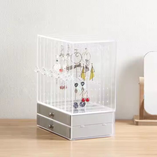 Elegant Dustproof Clear Acrylic Jewelry Box with Compartments