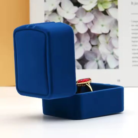 Luxury colored velvet jewelry box for rings and earrings