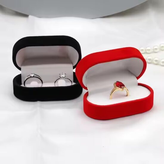 Luxury colored velvet jewelry box for rings and earrings