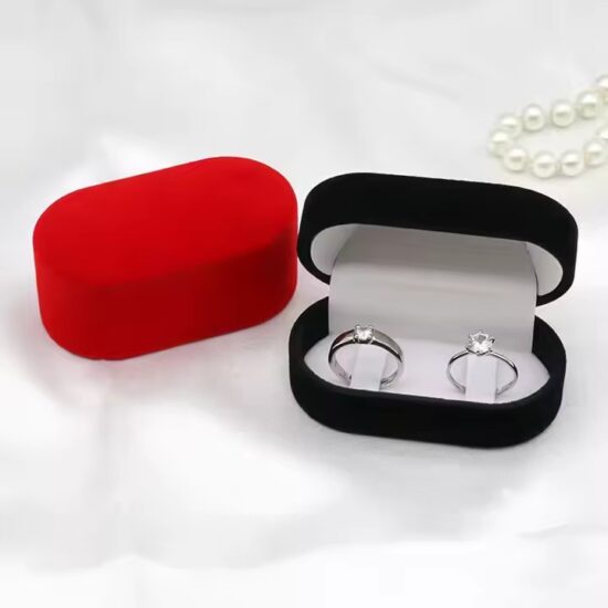 Luxury colored velvet jewelry box for rings and earrings
