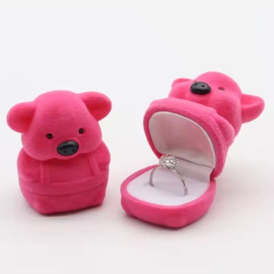 Custom colorful animal-shaped velvet jewelry box for rings