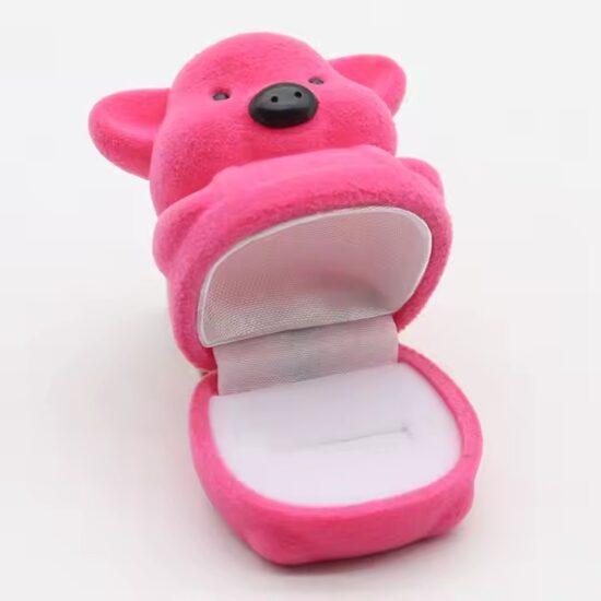 Custom colorful animal-shaped velvet jewelry box for rings
