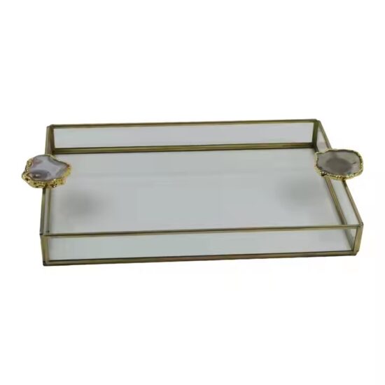 Luxury Glass Jewelry Box for Home Décor with Velvet Lining