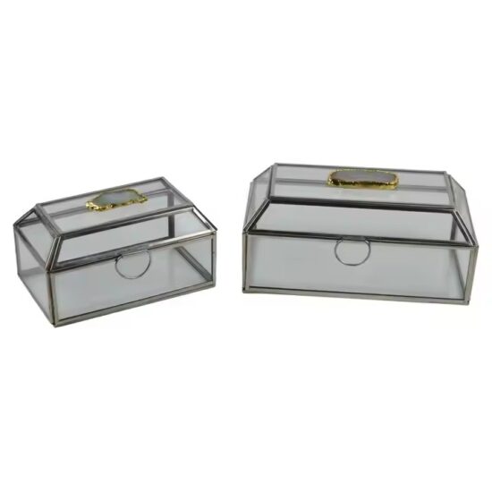 Luxury Glass Jewelry Box for Home Décor with Velvet Lining