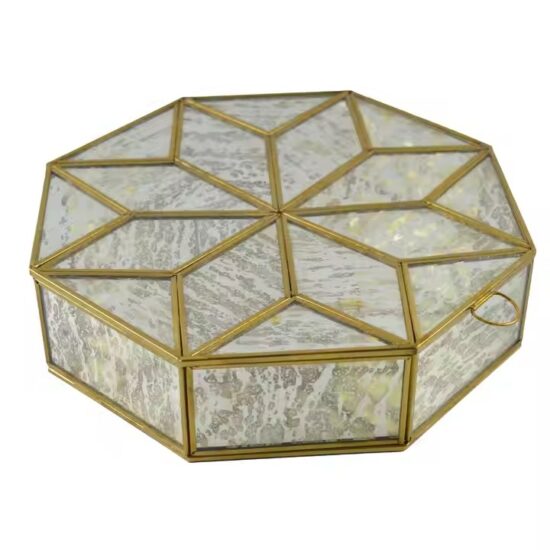 Luxury Glass Jewelry Box for Home Décor with Velvet Lining