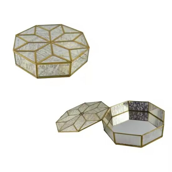 Luxury Glass Jewelry Box for Home Décor with Velvet Lining