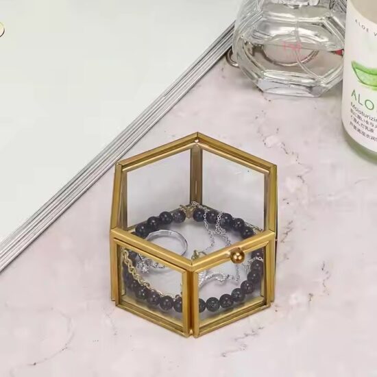 Luxury Transparent Glass Jewelry Box for Rings, Necklaces, Bracelets