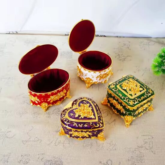 Luxury Metal Jewelry Box with Velvet Lining and Custom Finish