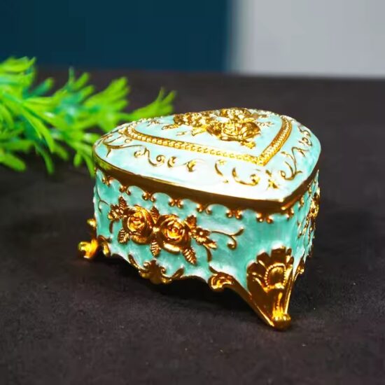 Luxury Metal Jewelry Box with Velvet Lining and Custom Finish