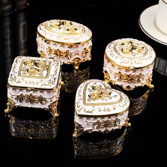 Luxury Metal Jewelry Box with Velvet Lining and Custom Finish