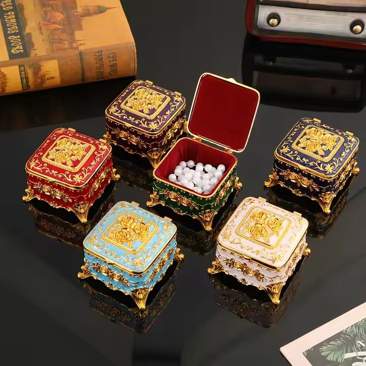 Luxury Metal Jewelry Box with Velvet Lining and Custom Finish