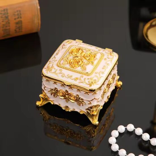 Luxury Metal Jewelry Box with Velvet Lining and Custom Finish