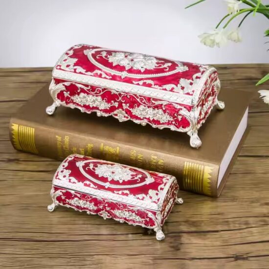 Custom Luxury Metal Jewelry Box with Velvet Interior