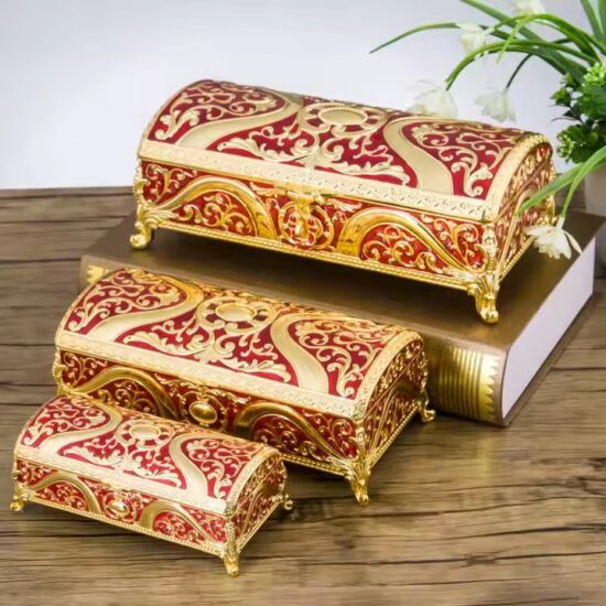 Custom Luxury Metal Jewelry Box with Velvet Interior