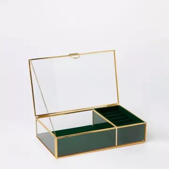 High-Quality Transparent Metal Jewelry Box with Clear Panels