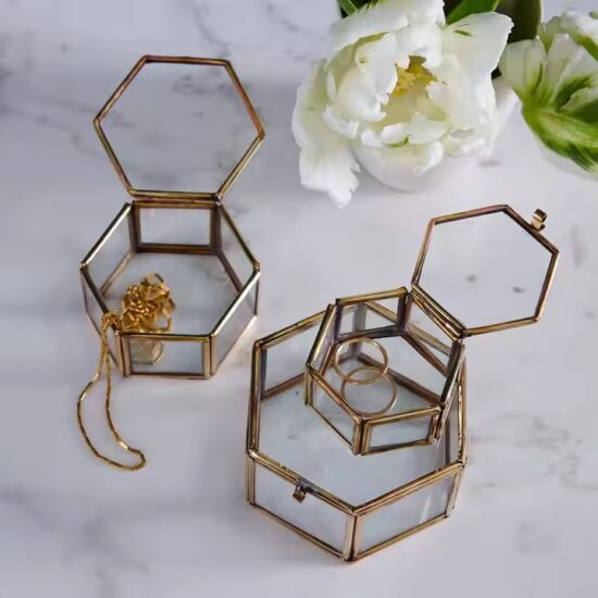 High-Quality Transparent Metal Jewelry Box with Clear Panels