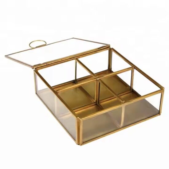 High-Quality Transparent Metal Jewelry Box with Clear Panels