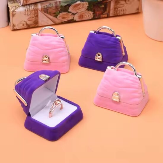 Luxury velvet jewelry box for rings and earrings with custom logo
