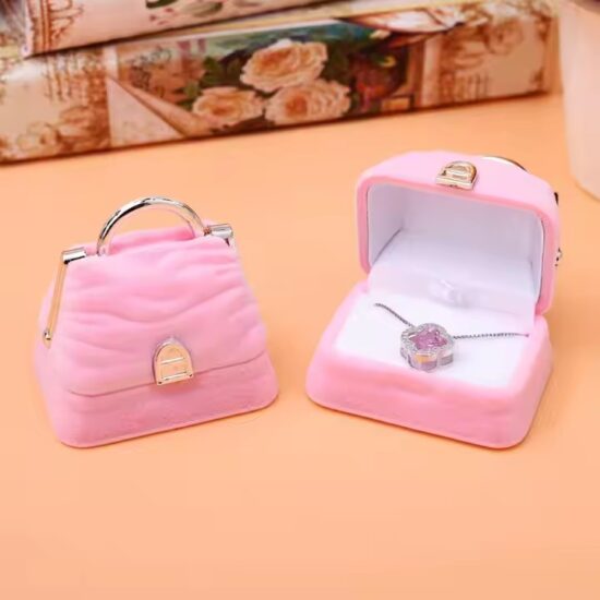 Luxury velvet jewelry box for rings and earrings with custom logo
