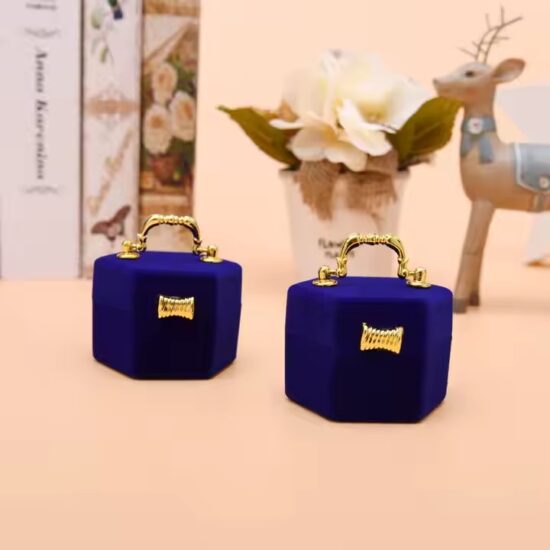 Luxury velvet jewelry box for rings and earrings with custom logo
