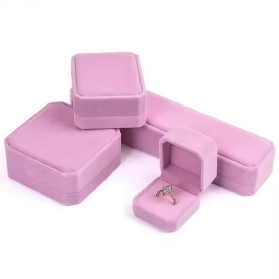 Premium wedding velvet jewelry box for rings and bridal sets