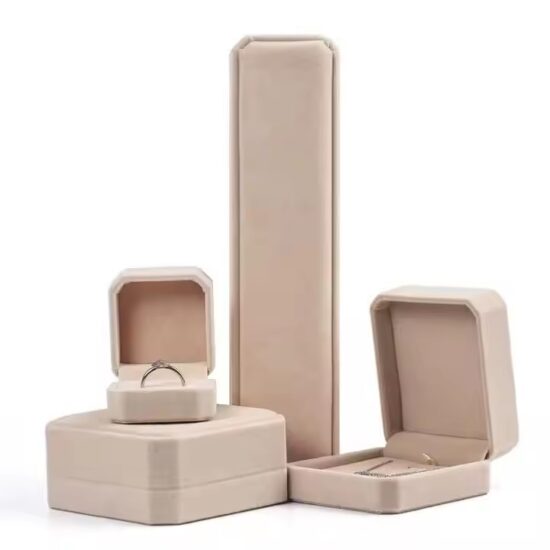 Premium wedding velvet jewelry box for rings and bridal sets
