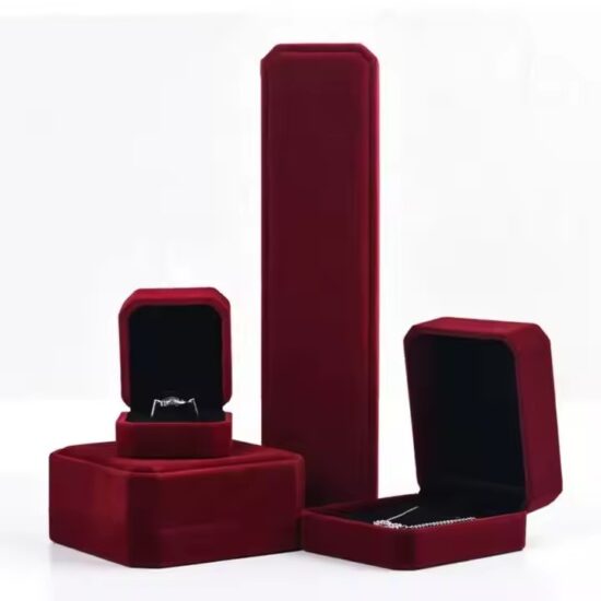 Premium wedding velvet jewelry box for rings and bridal sets