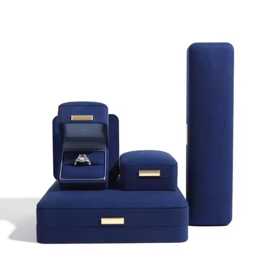 Premium wedding velvet jewelry box for rings and bridal sets