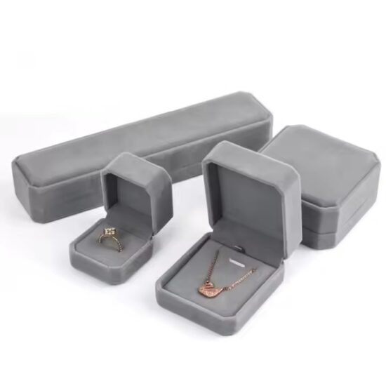 Premium wedding velvet jewelry box for rings and bridal sets