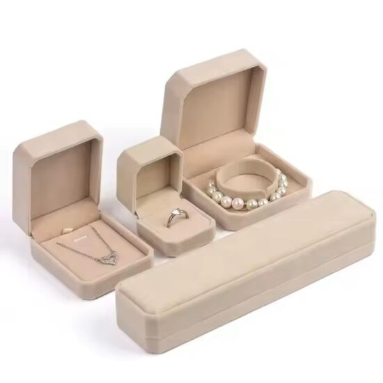 Premium wedding velvet jewelry box for rings and bridal sets