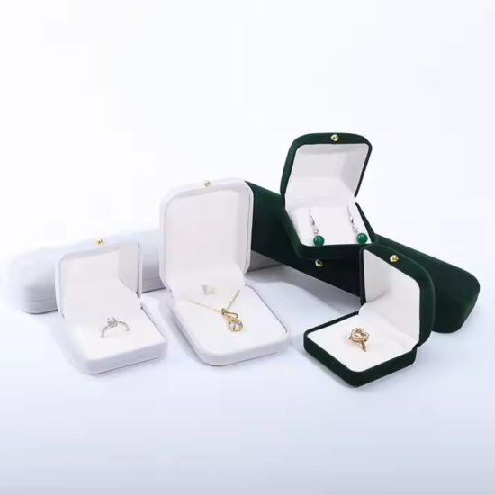 Luxury velvet ring and earring box for jewelry packaging