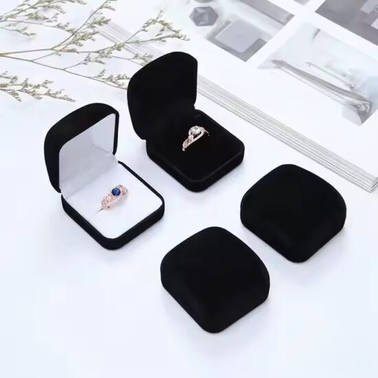 Luxury velvet ring and earring box for jewelry packaging