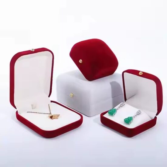 Luxury velvet ring and earring box for jewelry packaging