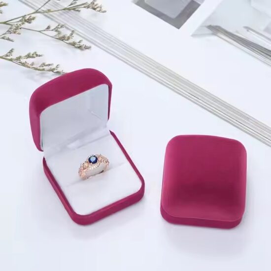 Luxury velvet ring and earring box for jewelry packaging
