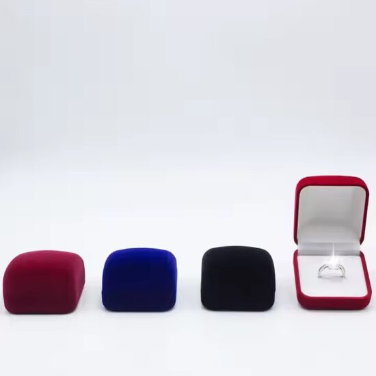 Luxury velvet ring and earring box for jewelry packaging
