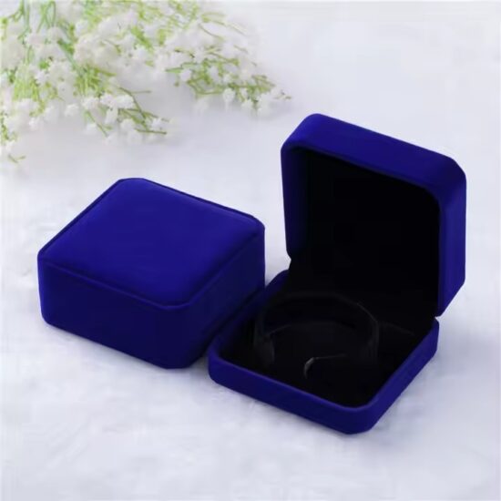 Custom velvet wedding jewelry box with logo for rings and earrings