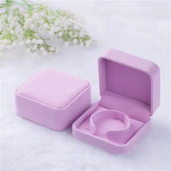Custom velvet wedding jewelry box with logo for rings and earrings