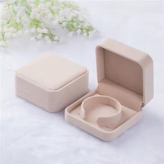 Custom velvet wedding jewelry box with logo for rings and earrings