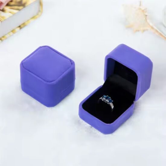 Custom velvet wedding jewelry box for rings and bridal packaging
