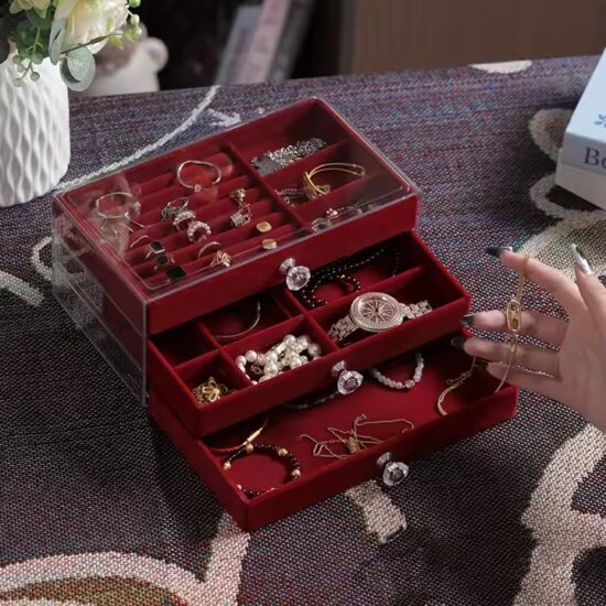 Transparent Acrylic Jewelry Gift Box with Custom Compartments