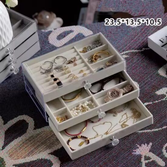 Transparent Acrylic Jewelry Gift Box with Custom Compartments
