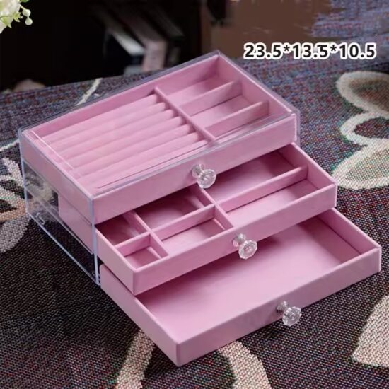 Transparent Acrylic Jewelry Gift Box with Custom Compartments