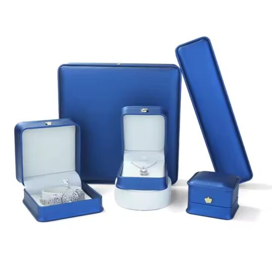 Wedding PU Leather Jewelry Box with Velvet Interior