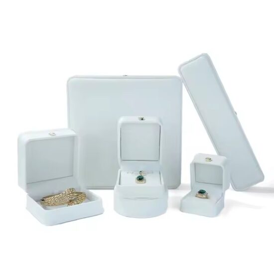 Wedding PU Leather Jewelry Box with Velvet Interior