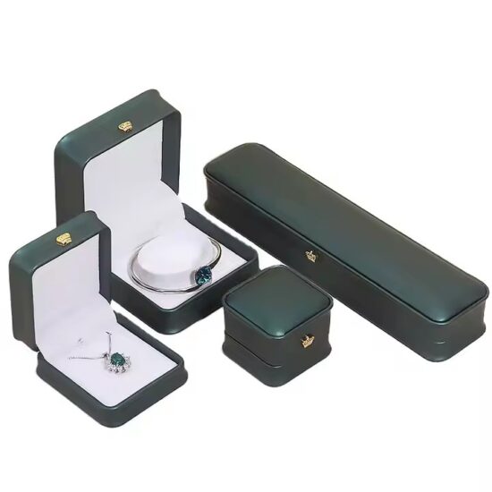 Wedding PU Leather Jewelry Box with Velvet Interior