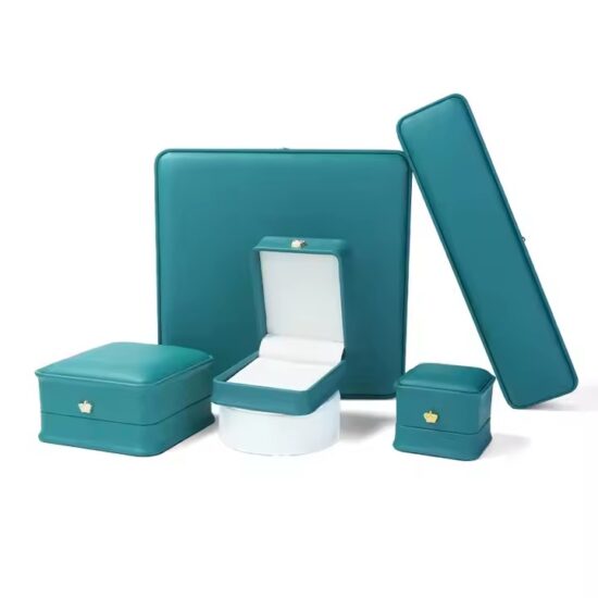 Wedding PU Leather Jewelry Box with Velvet Interior