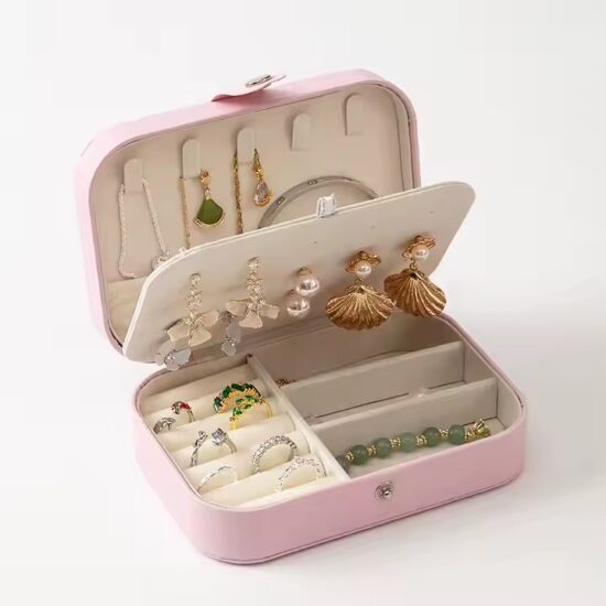 Custom Logo Stylish Travel Jewelry Box with Multiple Compartments