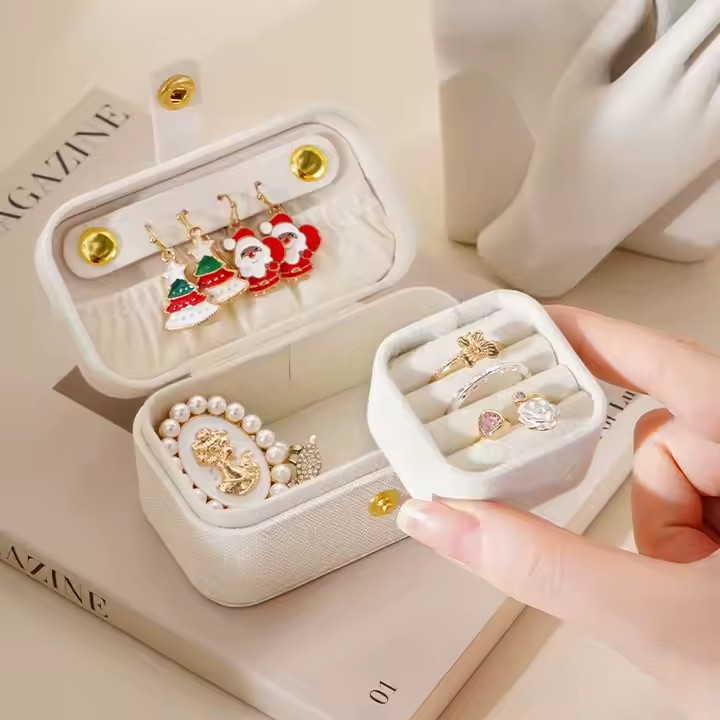 Custom Logo Stylish Travel Jewelry Box with Multiple Compartments