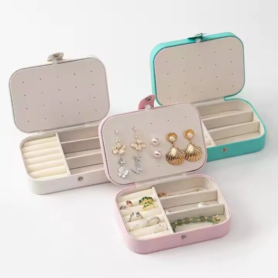 Custom Logo Stylish Travel Jewelry Box with Multiple Compartments